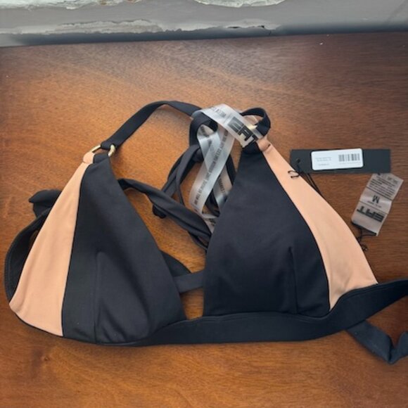 NWT TA3 Triangle Bikini Top Black/Tawny Size M - Picture 8 of 10